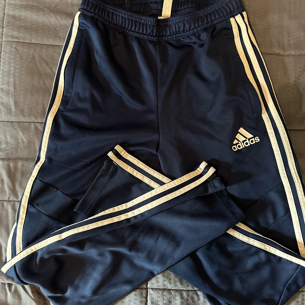 Boys Adidas navy joggers